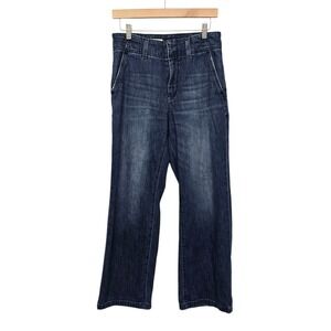 PILCRO Anthropologie Dark Wash Wide Leg Jeans Women's Size 27 Relaxed Fit Casual